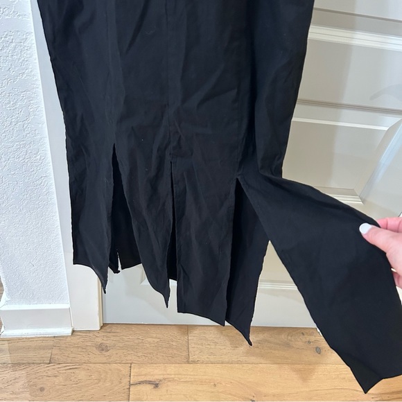 NWT Anthropologie Halter Slit Fringe Midi Dress Black - Picture 4 of 5